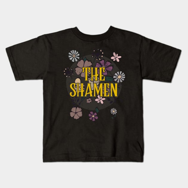 Aesthetic Shamen Proud Name Flowers Retro Styles Kids T-Shirt by BilodeauBlue